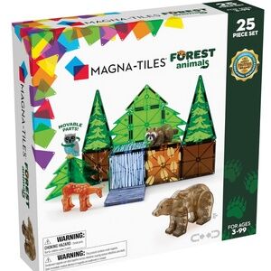 New MAGNA-TILES Forest Animals 25 Piece Magnetic Construction Set Magna Tiles